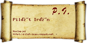Pilát Irén névjegykártya