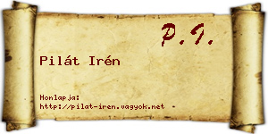 Pilát Irén névjegykártya